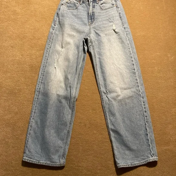 Light Blue Wide-Leg Jeans - Picture 1 of 2